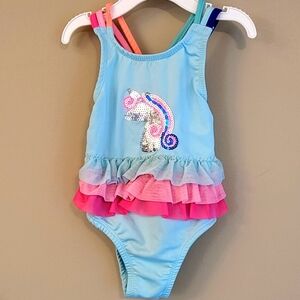 Sequin unicorn one piece swimsuit
